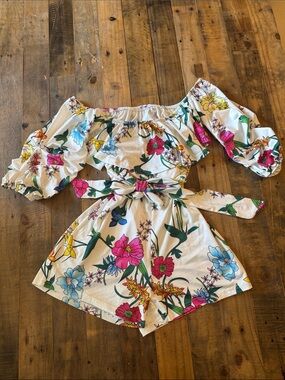 Gorgeous Floral Off-Shoulder Romper